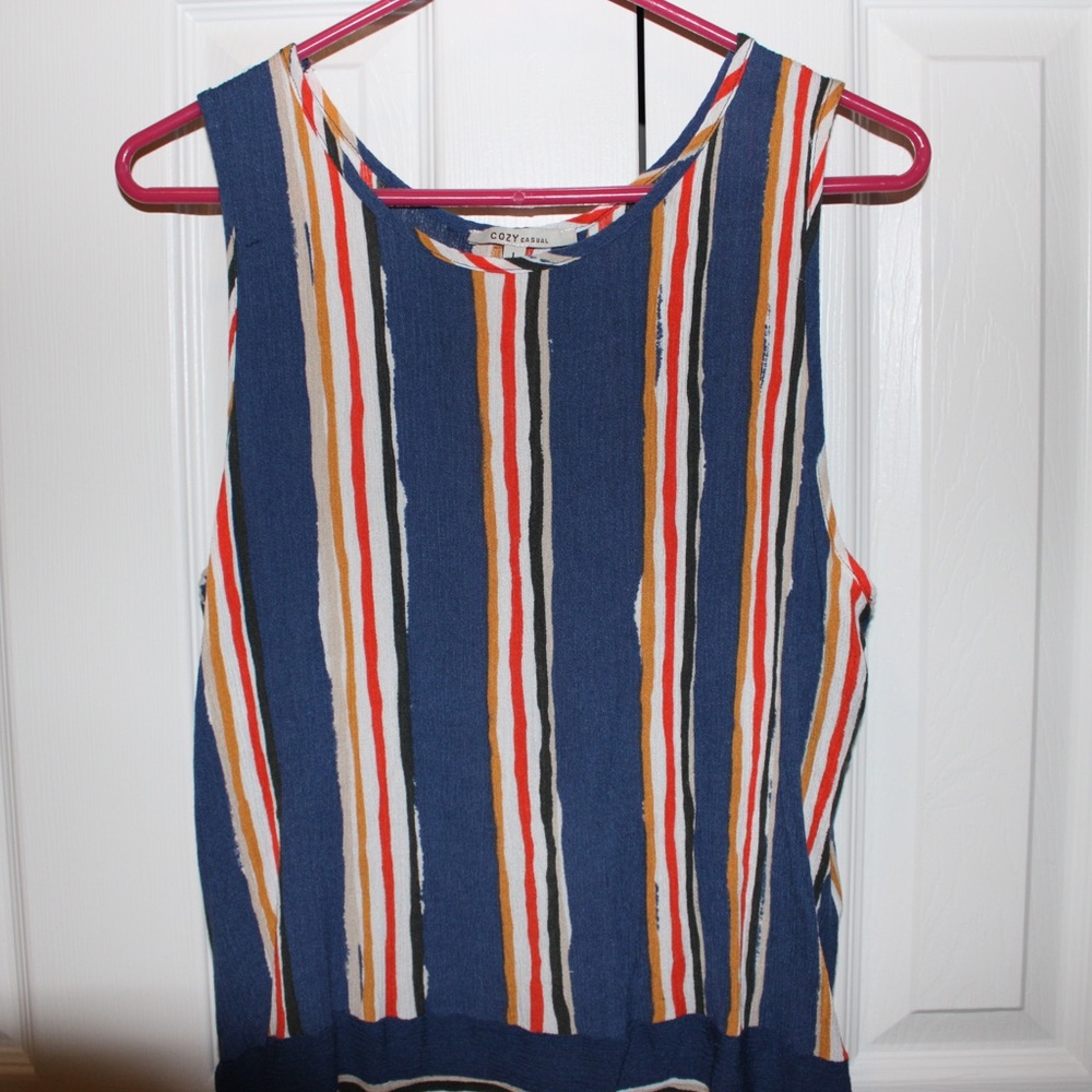 Colorful Blouse with Open Back